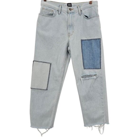 BDG Mens 32x26 Bow Fit Light Wash Patchwork Jeans - Picture 4 of 12